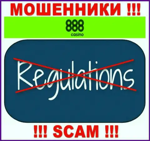 Деятельность 888 Casino НЕЛЕГАЛЬНА, ни регулятора, ни разрешения на право деятельности нет