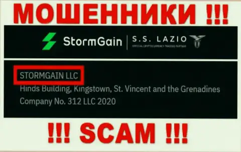 Инфа об юридическом лице StormGain Com - это организация STORMGAIN LLC