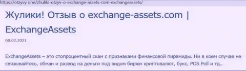 Обзор противозаконно действующей организации Exchange-Assets Com про то, как ворует у лохов
