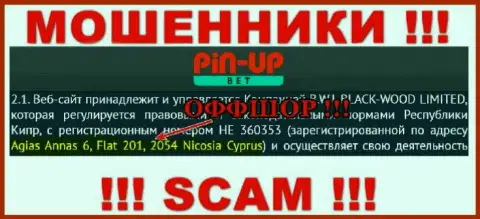 Pin Up Bet - это МОШЕННИКИ, спрятались в оффшоре по адресу: Agias Annas 6, Flat 201, 2054 Nicosia Cyprus