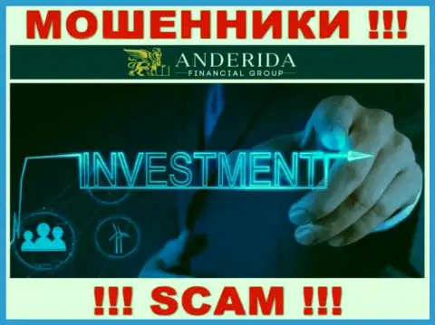 Anderida обманывают, предоставляя неправомерные услуги в области Investing