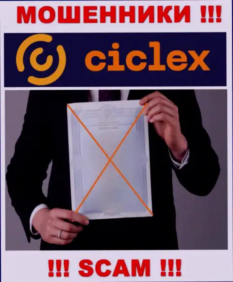 Инфы о лицензии конторы Ciclex на ее официальном интернет-сервисе НЕТ