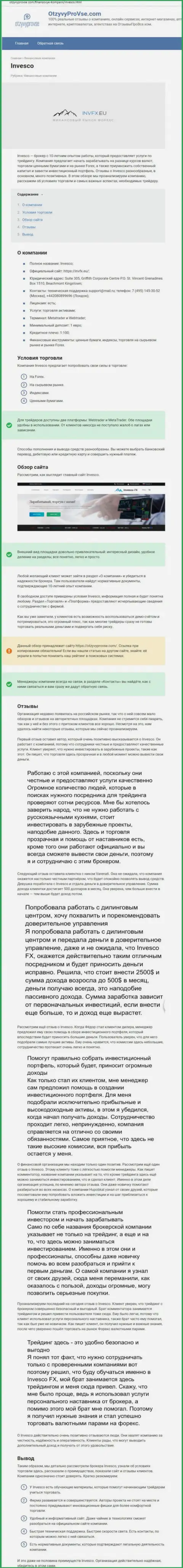 Онлайн-сервис OtzyvyProVse Com предоставил личное мнение о форекс дилере ИНВФХ