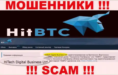 HiTech Digital Business Ltd - это компания, которая руководит мошенниками HitBTC