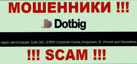 Абсолютно все клиенты DotBig однозначно будут ограблены - указанные internet-мошенники засели в офшорной зоне: Suite 305, Griffith Corporate Centre Kingstown, St. Vincent and the Grenadines
