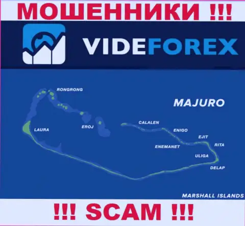 Организация VideForex Com зарегистрирована довольно далеко от своих клиентов на территории Majuro, Marshall Islands