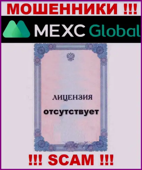 У махинаторов MEXC на web-сайте не указан номер лицензии на осуществление деятельности конторы ! Будьте крайне бдительны