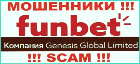 Информация об юридическом лице компании ФунБет, им является Genesis Global Limited