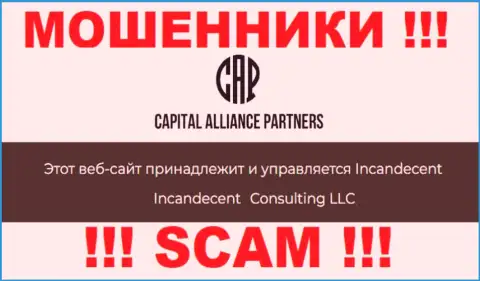 Юридическим лицом, владеющим мошенниками Capital Alliance Partners, является Consulting LLC