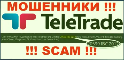 Рег. номер разводил TeleTrade Ru (20599 IBC 2012) никак не доказывает их надежность