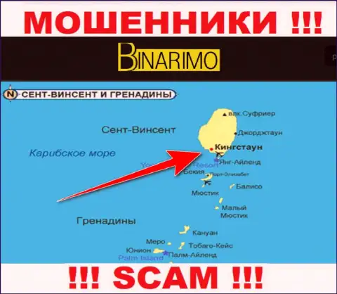Компания Binarimo - это интернет-шулера, обосновались на территории Кингстаун, Сент-Винсент и Гренадины, а это оффшор