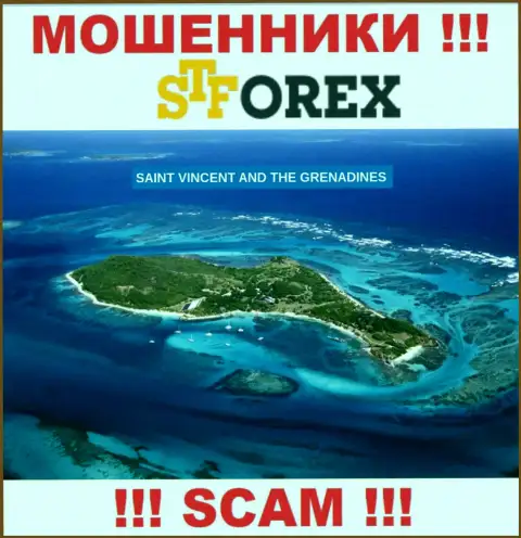 STForex - это internet-мошенники, имеют оффшорную регистрацию на территории Сент-Винсент и Гренадины