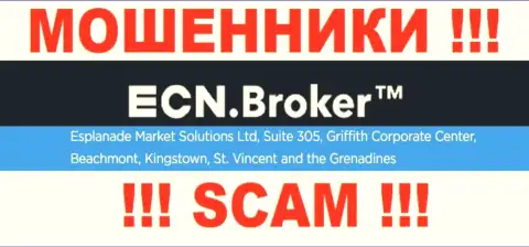 Преступно действующая контора ЕСН Брокер зарегистрирована в офшоре по адресу: Suite 305, Griffith Corporate Center, Beachmont, Kingstown, St. Vincent and the Grenadine, осторожно
