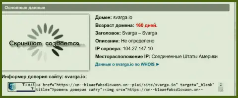 Возраст доменного имени форекс компании Сварга, исходя из справочной информации, которая получена на веб-портале doverievseti rf